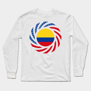 Colombian American Multinational Patriot Flag Long Sleeve T-Shirt